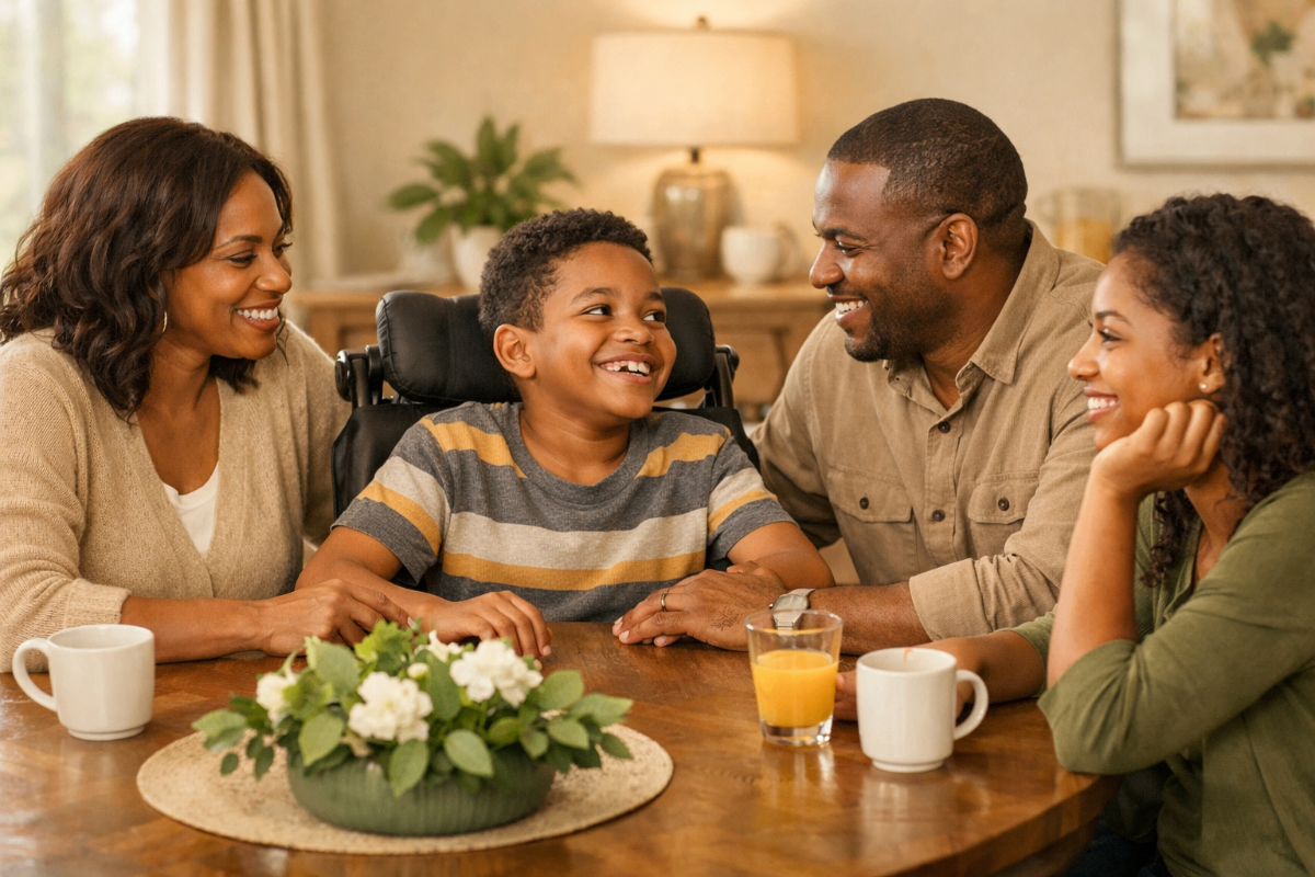 Insurance consultation with family