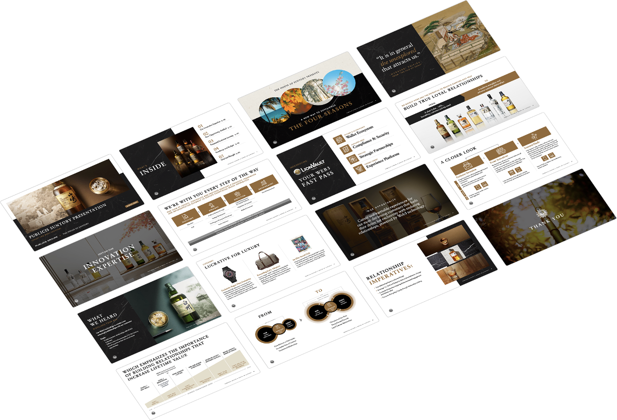 PitchRise portfolio showcase featuring presentation deck examples