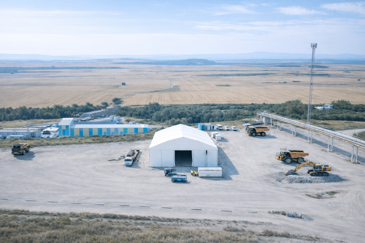 Vista aérea taller y almacén Burgos