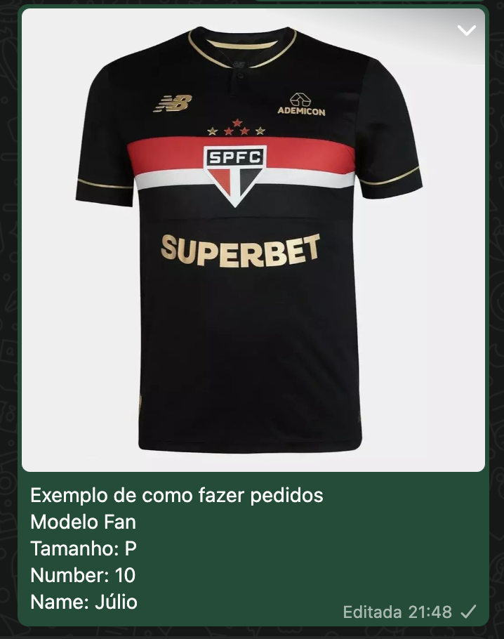 Exemplo de como fazer pedido ao fornecedor