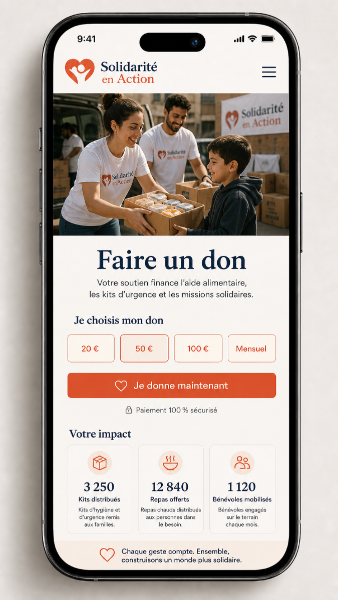 Solidarité en Action — mobile 1