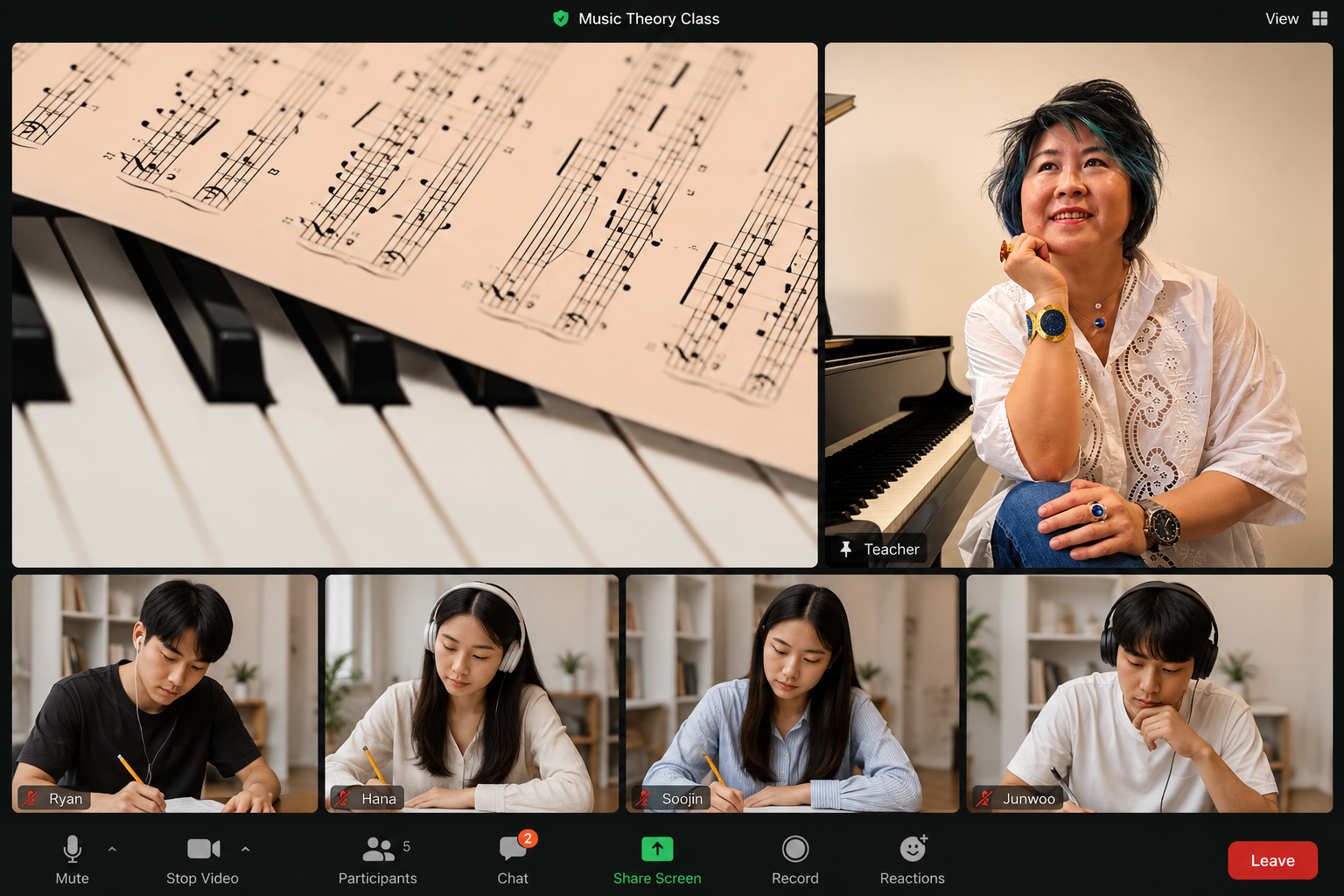Music learning environment