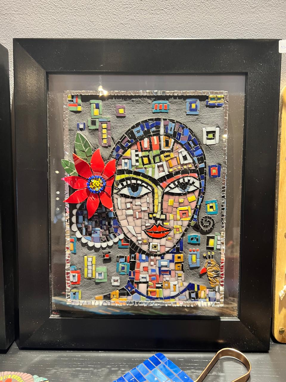 Mosaic workshop participants creating artwork - session 1