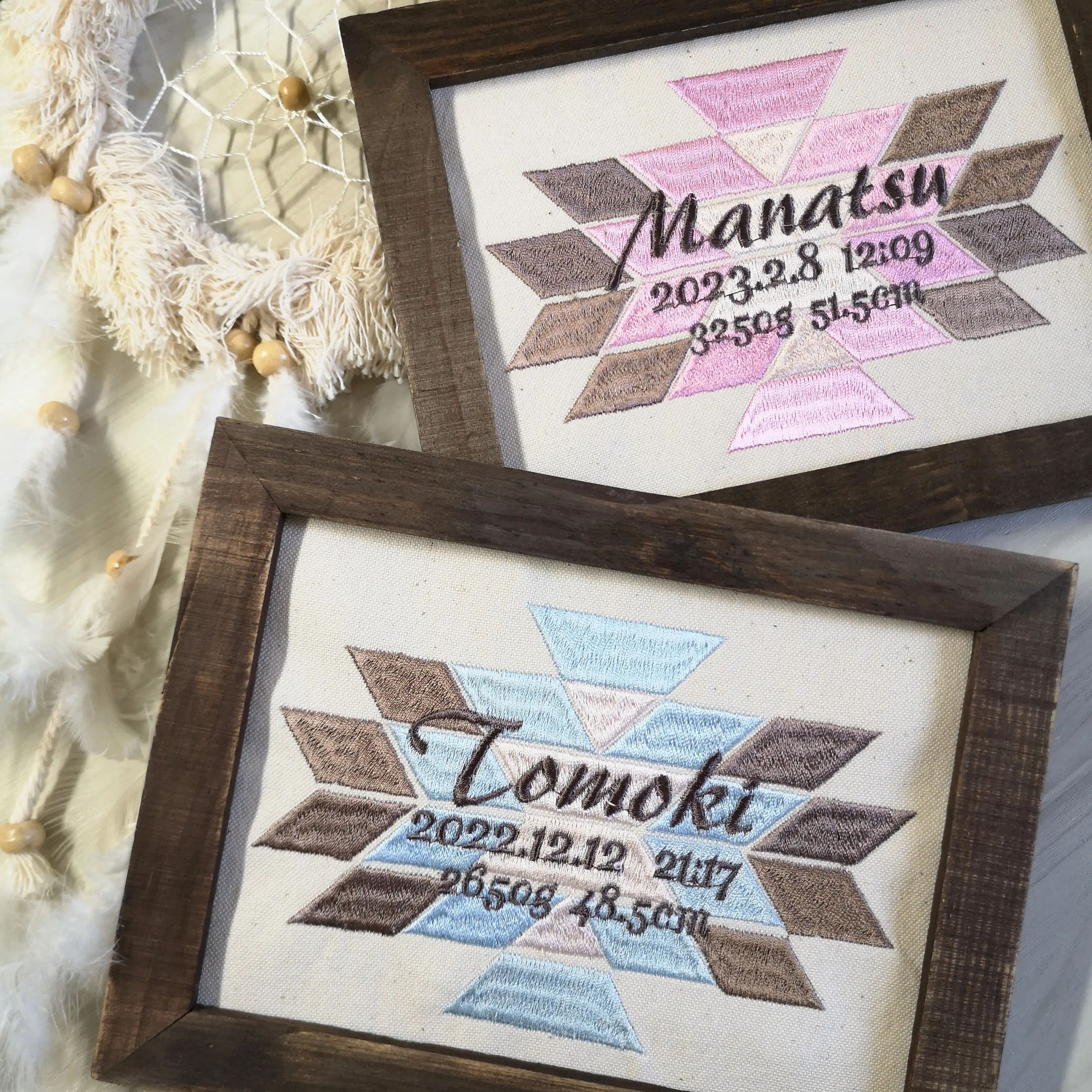 ミシン刺繍作業中の様子