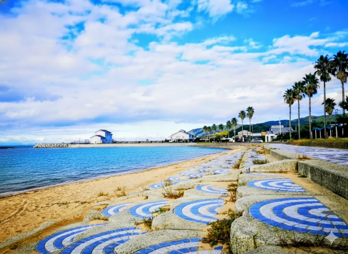 多賀の浜の夕日