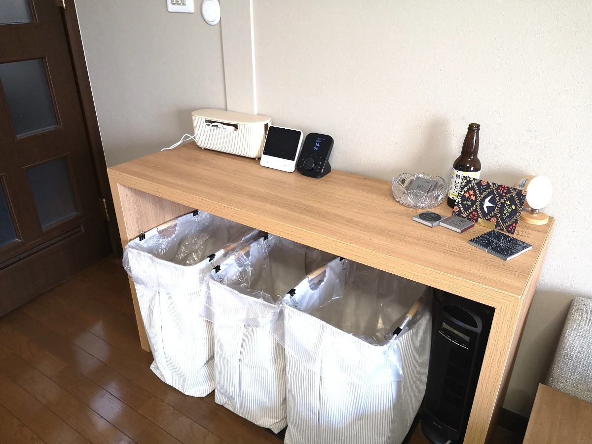 資源ごみボックスをまとめたスペース