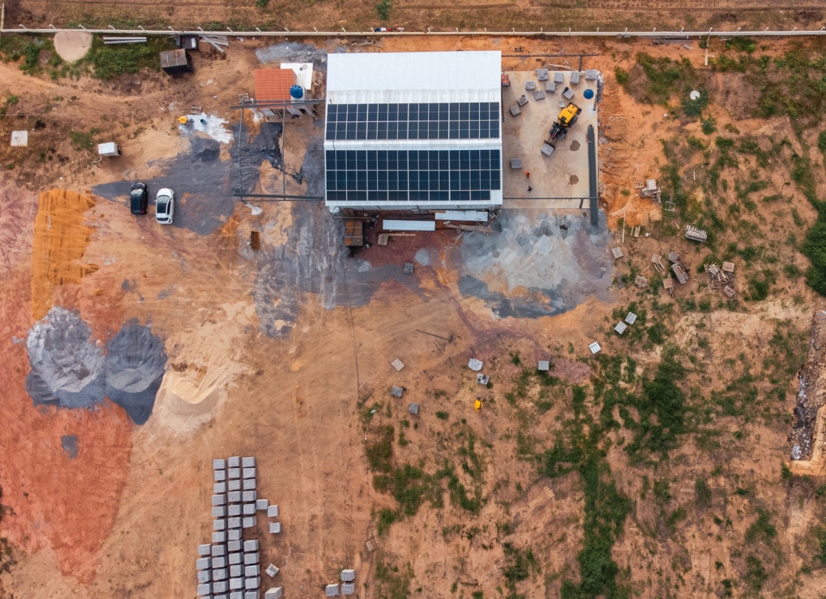 Vista aérea da fábrica Ideal Blocos em Sinop MT