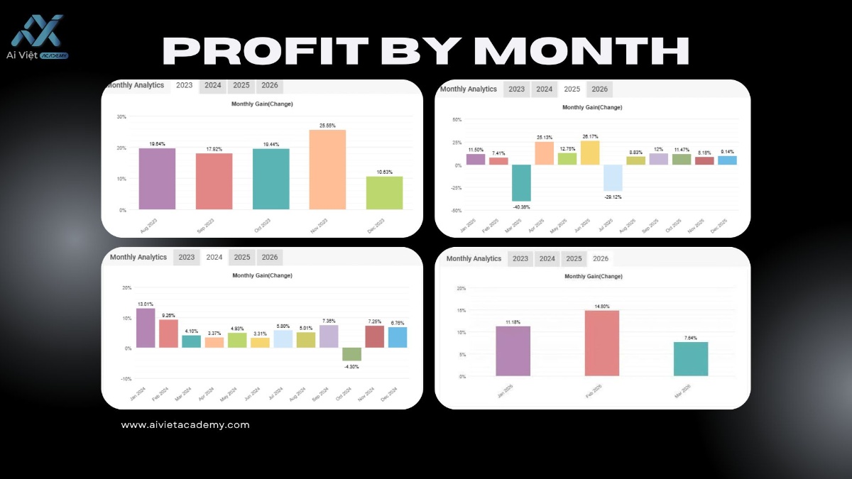 AI Việt EU Strategy – Profit by Month – Lợi nhuận từng tháng thực chiến