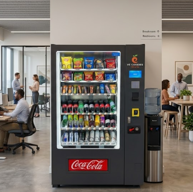 VE Goodies High-Tech Vending Machine in Modern Breakroom