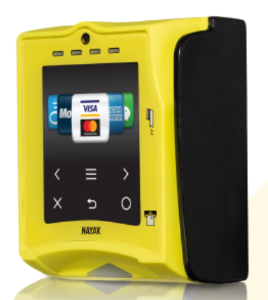 Nayax VPOS Touch Credit Card Reader - Yellow cashless payment device for vending machines