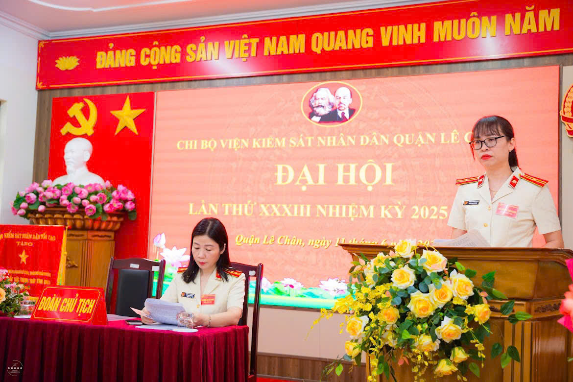 Viện KSND khu vực 5 Hải Phòng tổ chức Đại hội Chi bộ lần thứ XXXIII nhiệm kỳ 2025-2030