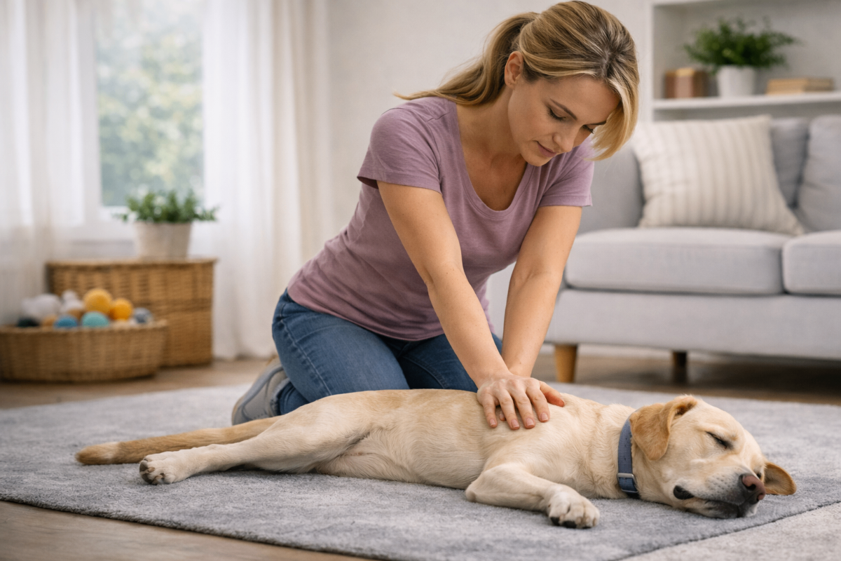 Pet CPR training session