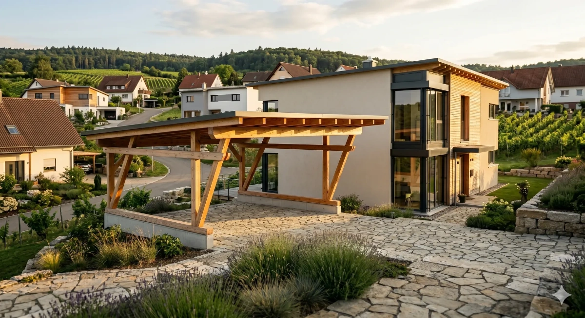 Holzcarport bauen Heilbronn - Zimmerei LESNIKHAUS Meisterbetrieb