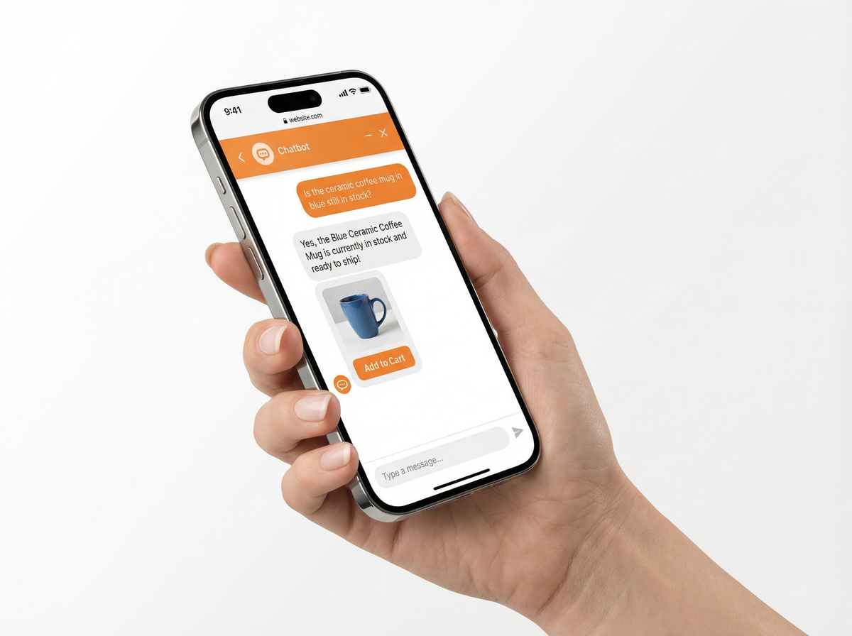 ChatbotMalta retail e-commerce chatbot interface Retail chatbot conversation showing product recommendations