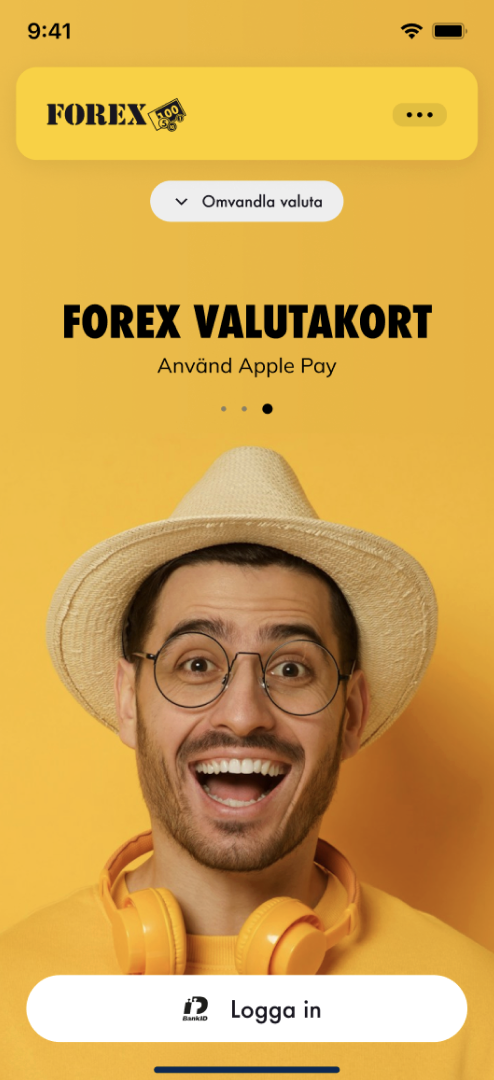 Redesigned Forex app start screen
