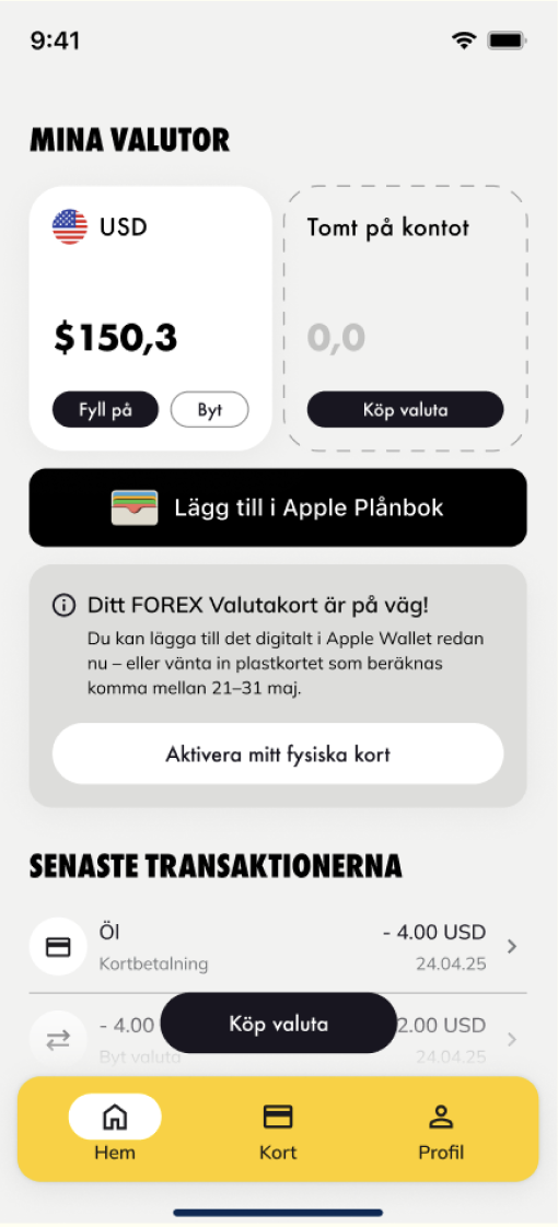 Forex app interface design