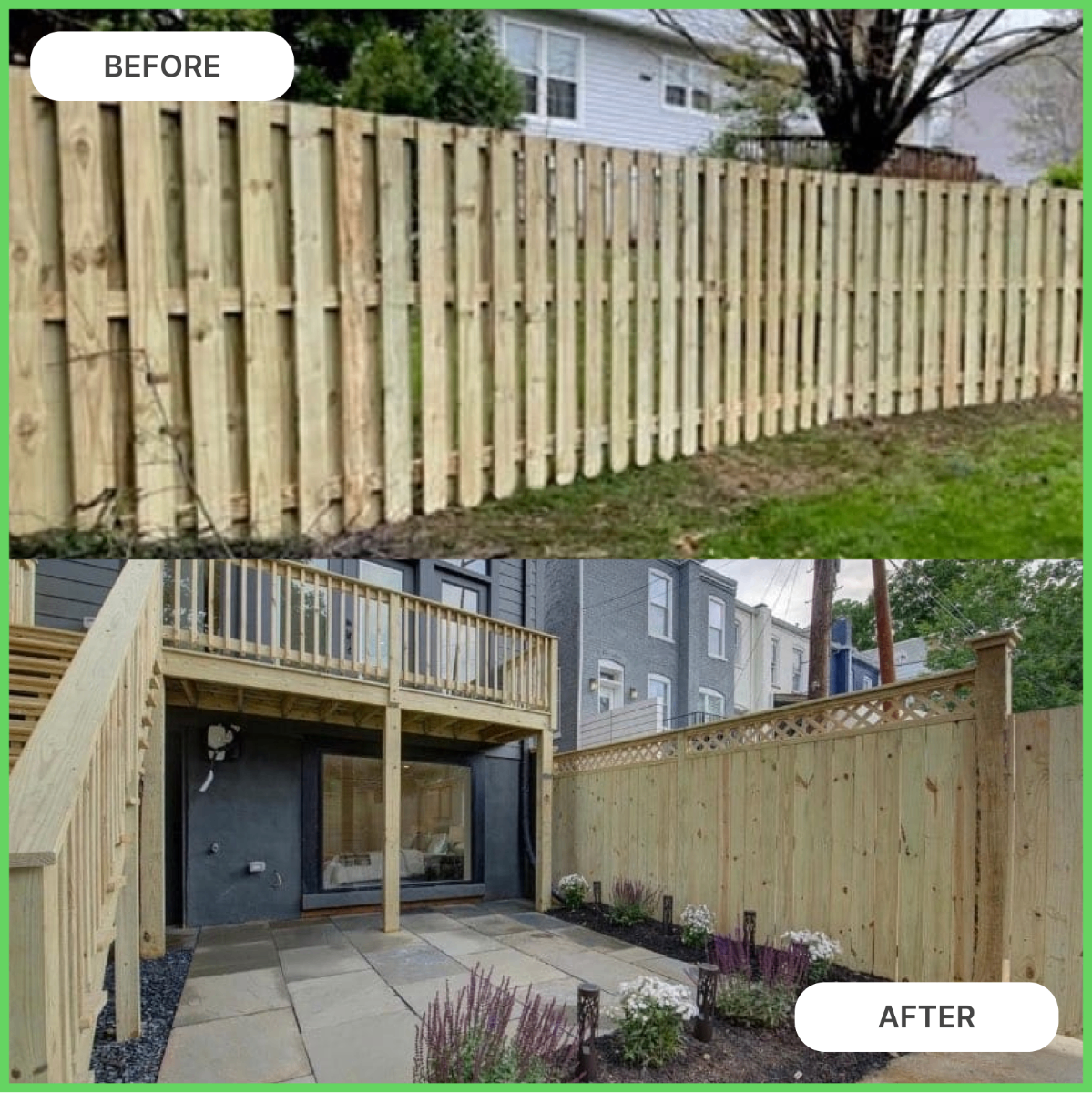Fence Installation Before and After Transformation
