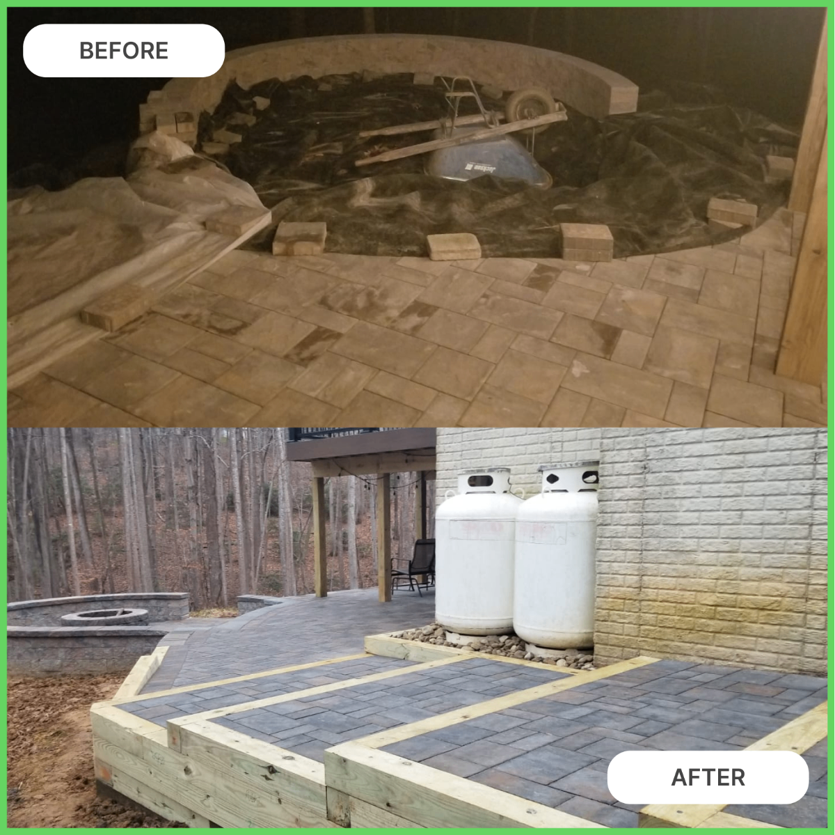 Paver Project Before and After Transformation