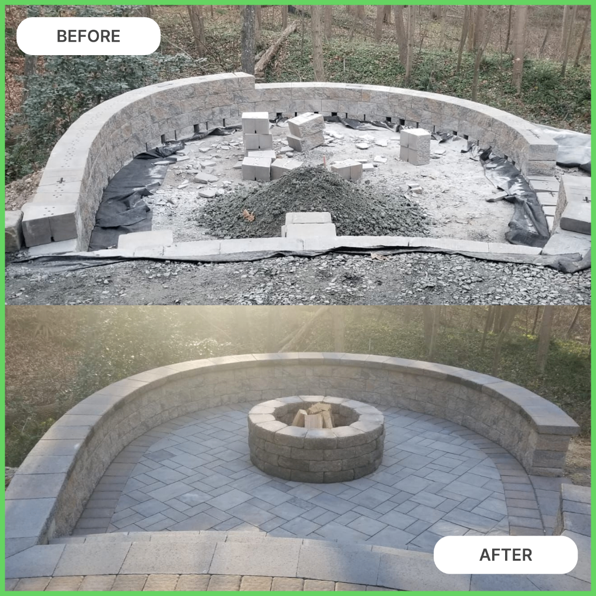 Fire Pit Before and After Transformation