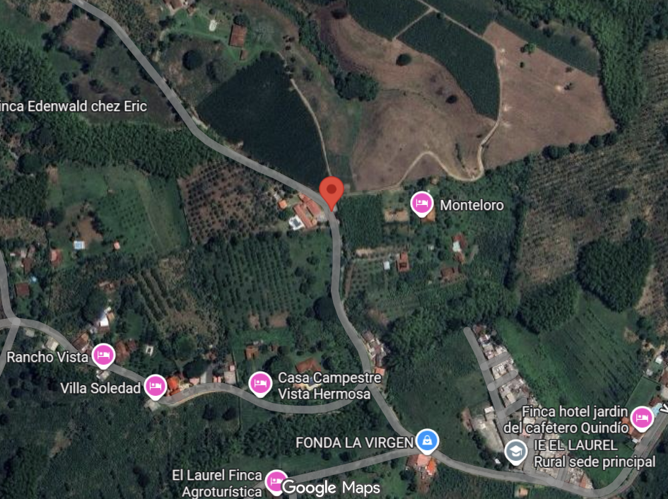 Ubicación Finca la Bonita, Quimbaya, Quindío