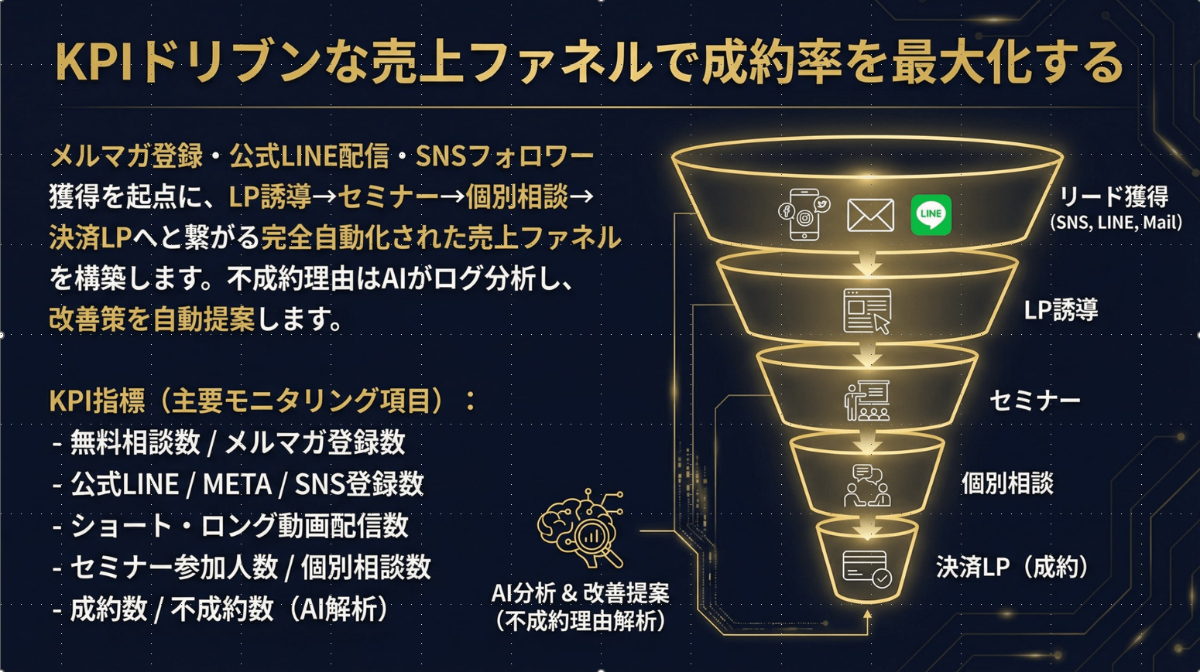 KPIドリブンな売上ファネルで成約率を最大化する
