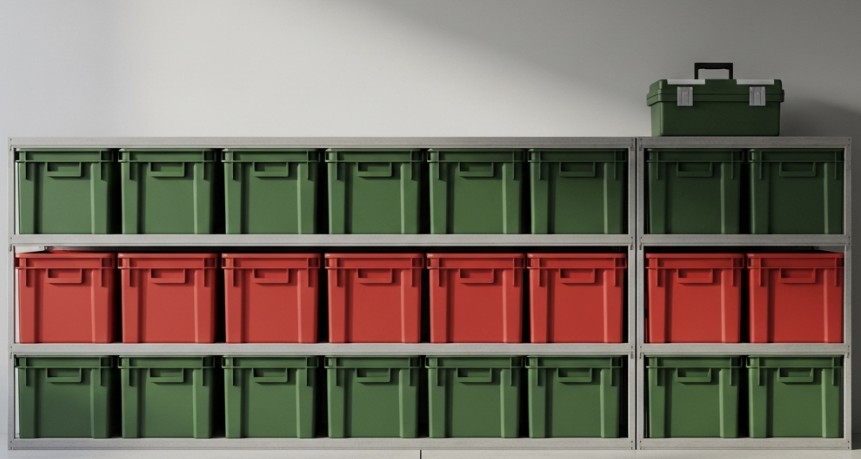 Organized storage bins
