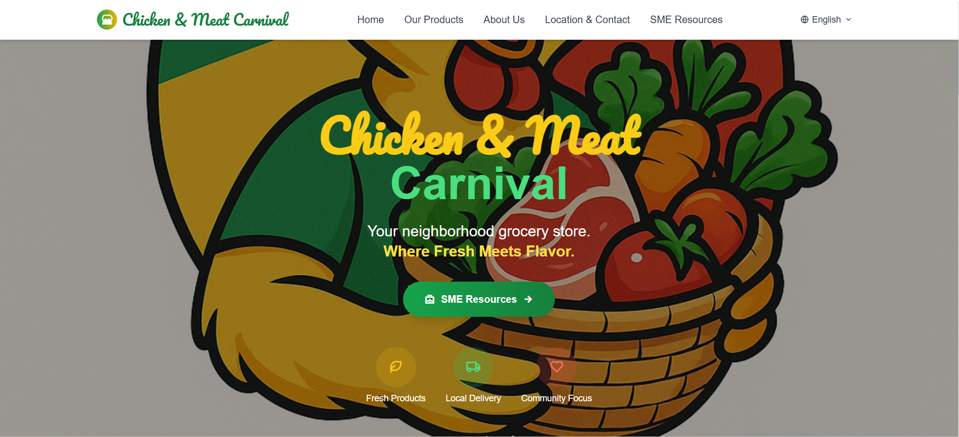 Fresh Choices — Chicken & Meat Carnival Grocery Shop Website + Branding