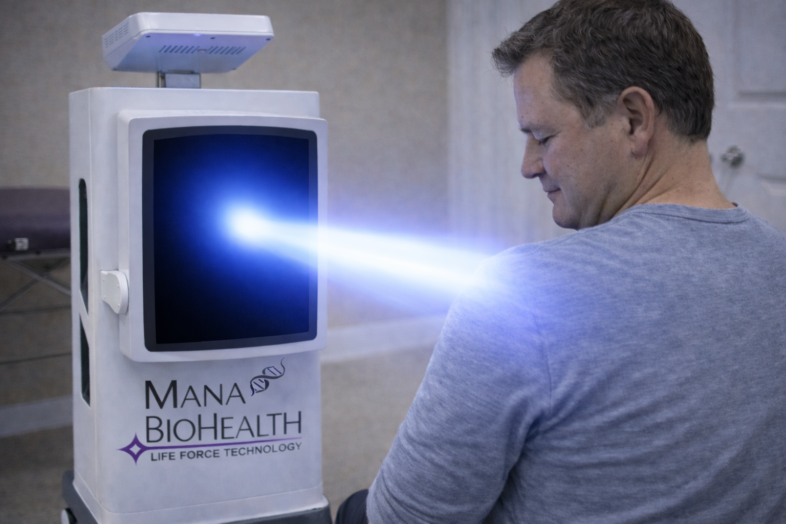 Regenerator Therapy session at Mana BioHealth wellness center Goodrich Michigan