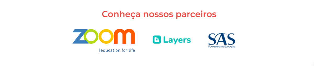 Parceiros The Joy School - Zoom Education, Layers Education e SAS Plataforma de Educação