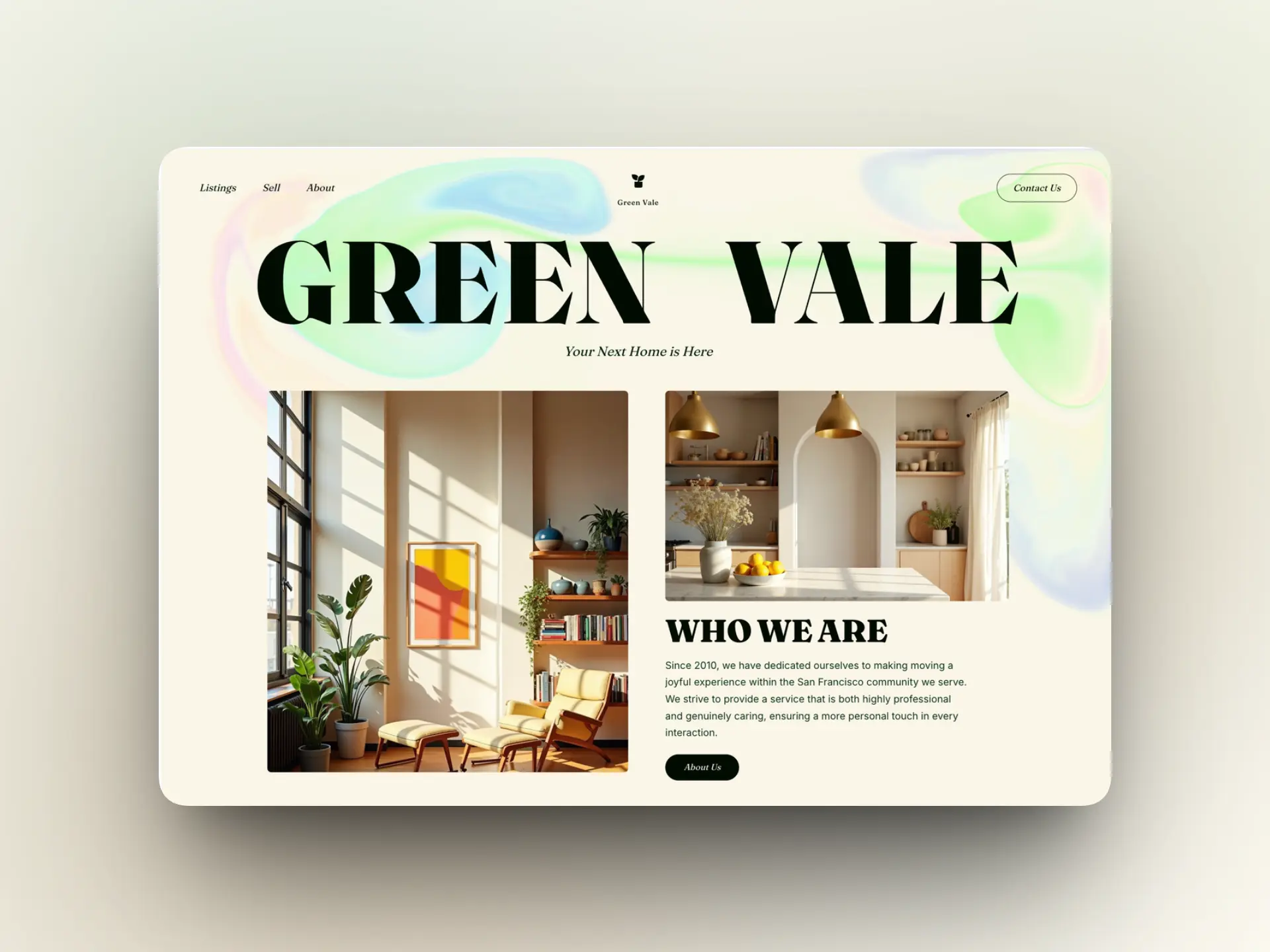 Warm Home Interior Fluid Hero Visual