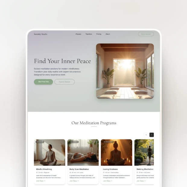 Meditation Studio Template