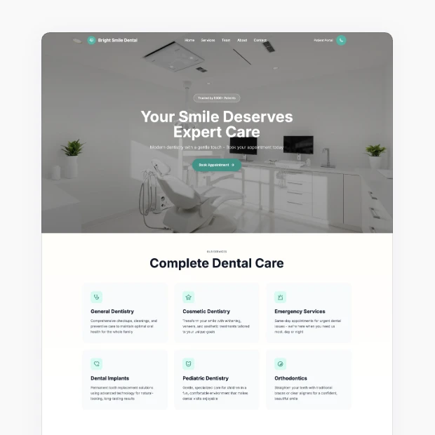 Bright Smile Dental Template