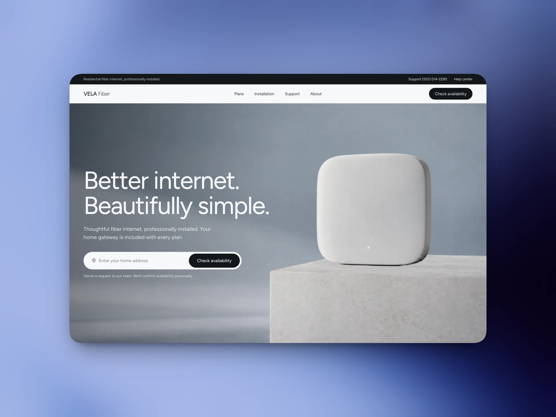 VELA Fiber – Home Internet Website
