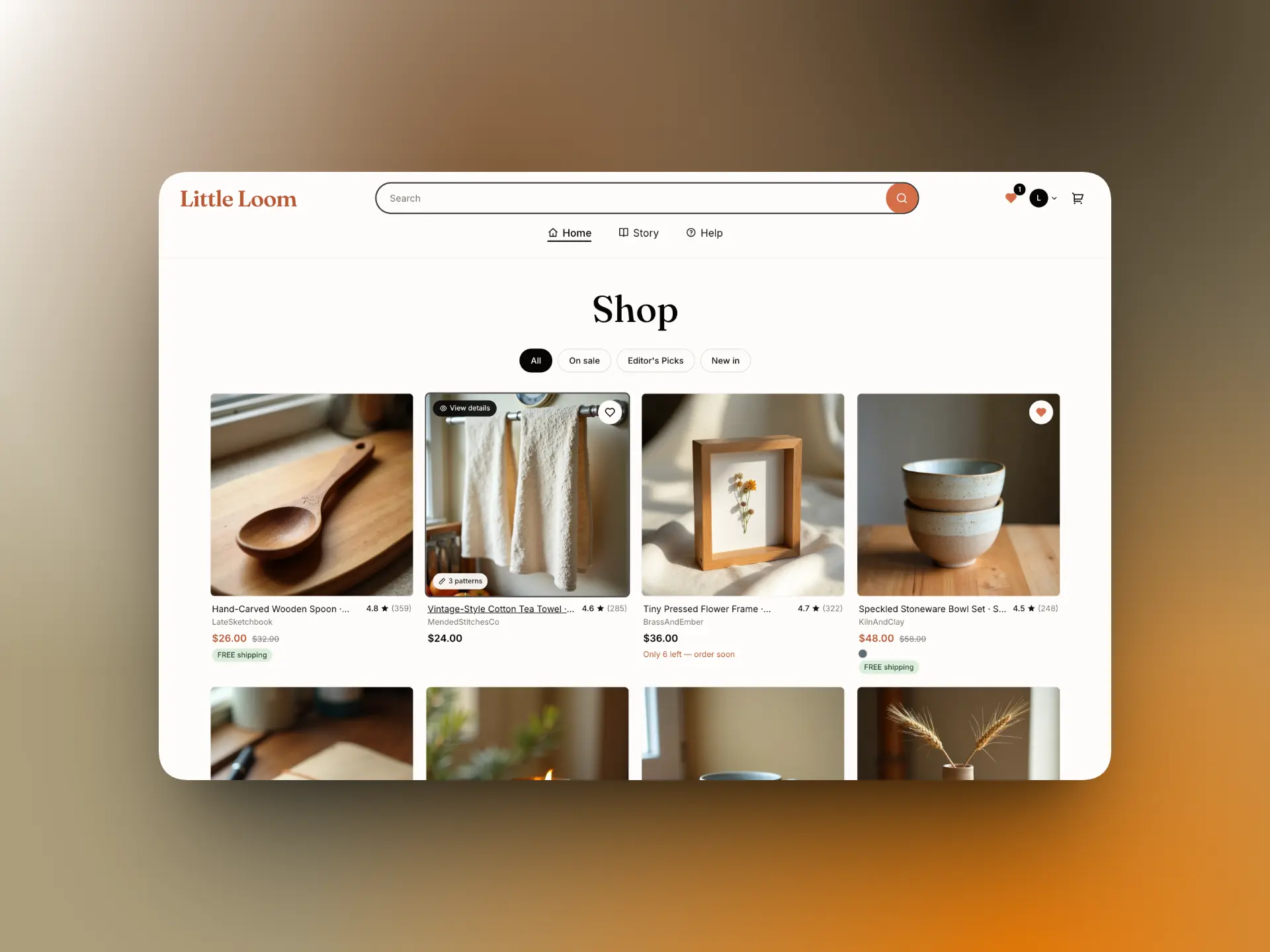 Handicraft e-commerce template