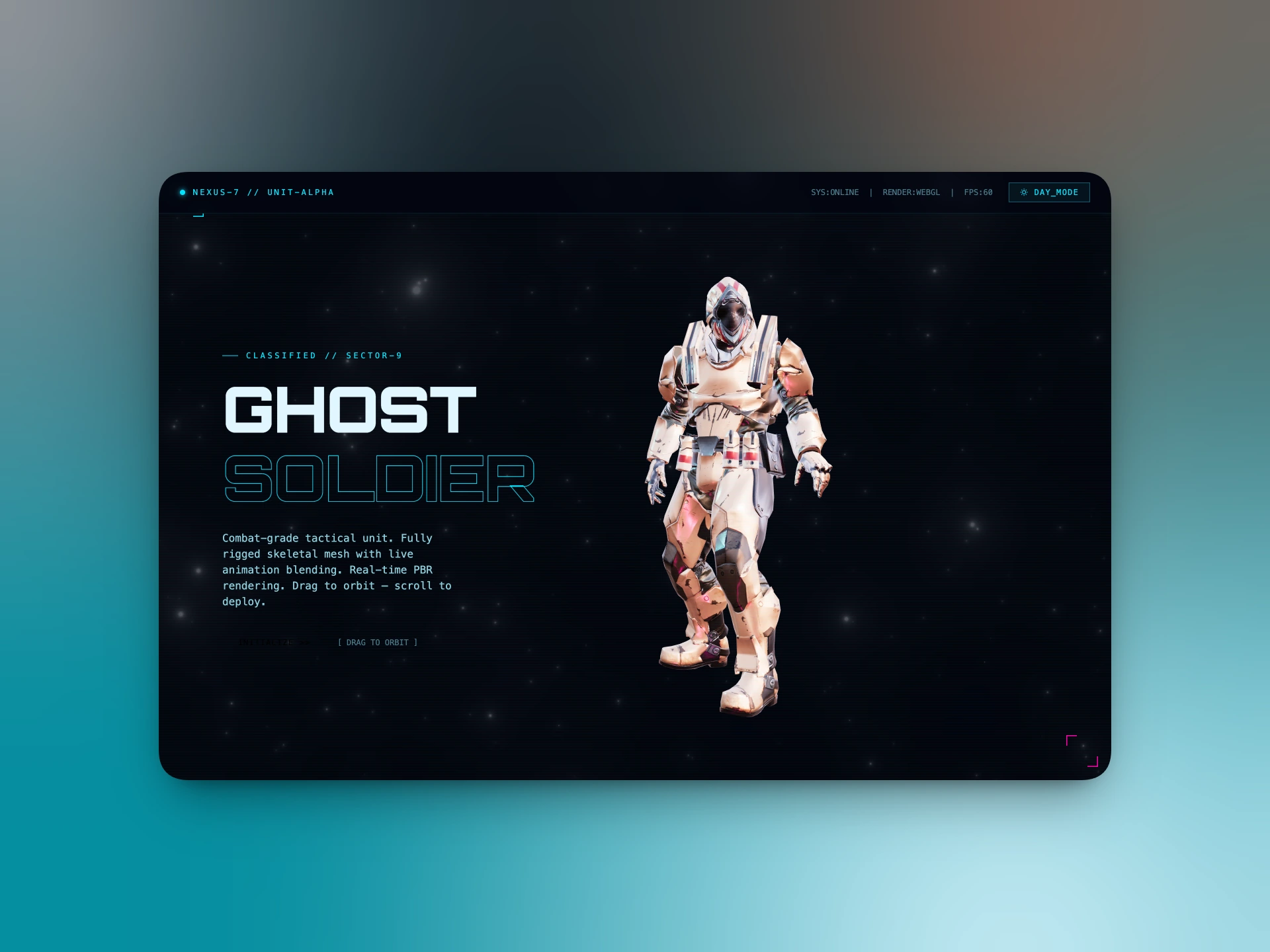 Gaming Character: Interact with Soldier Model