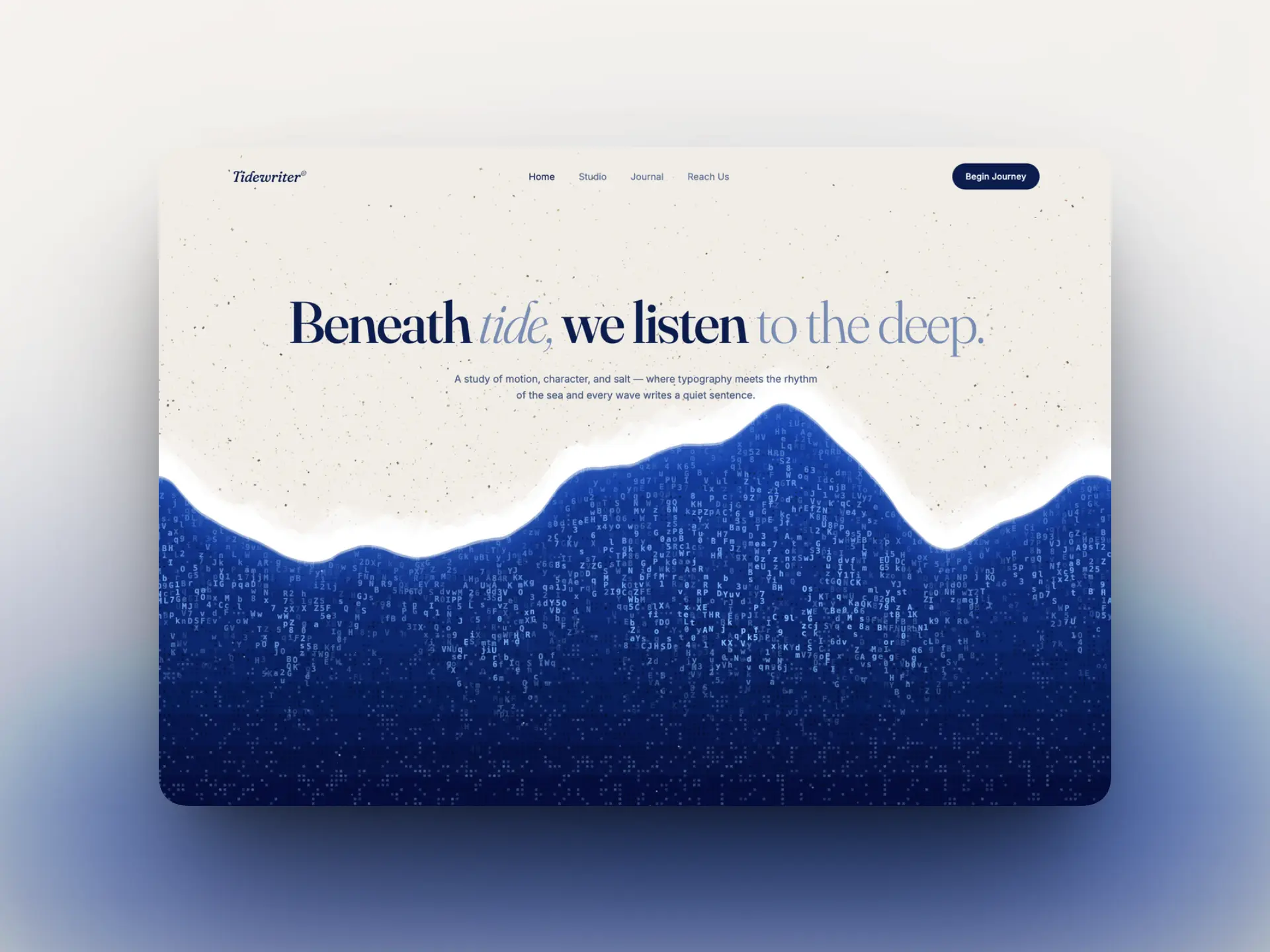 Typographic Ocean Wave Hero Visual
