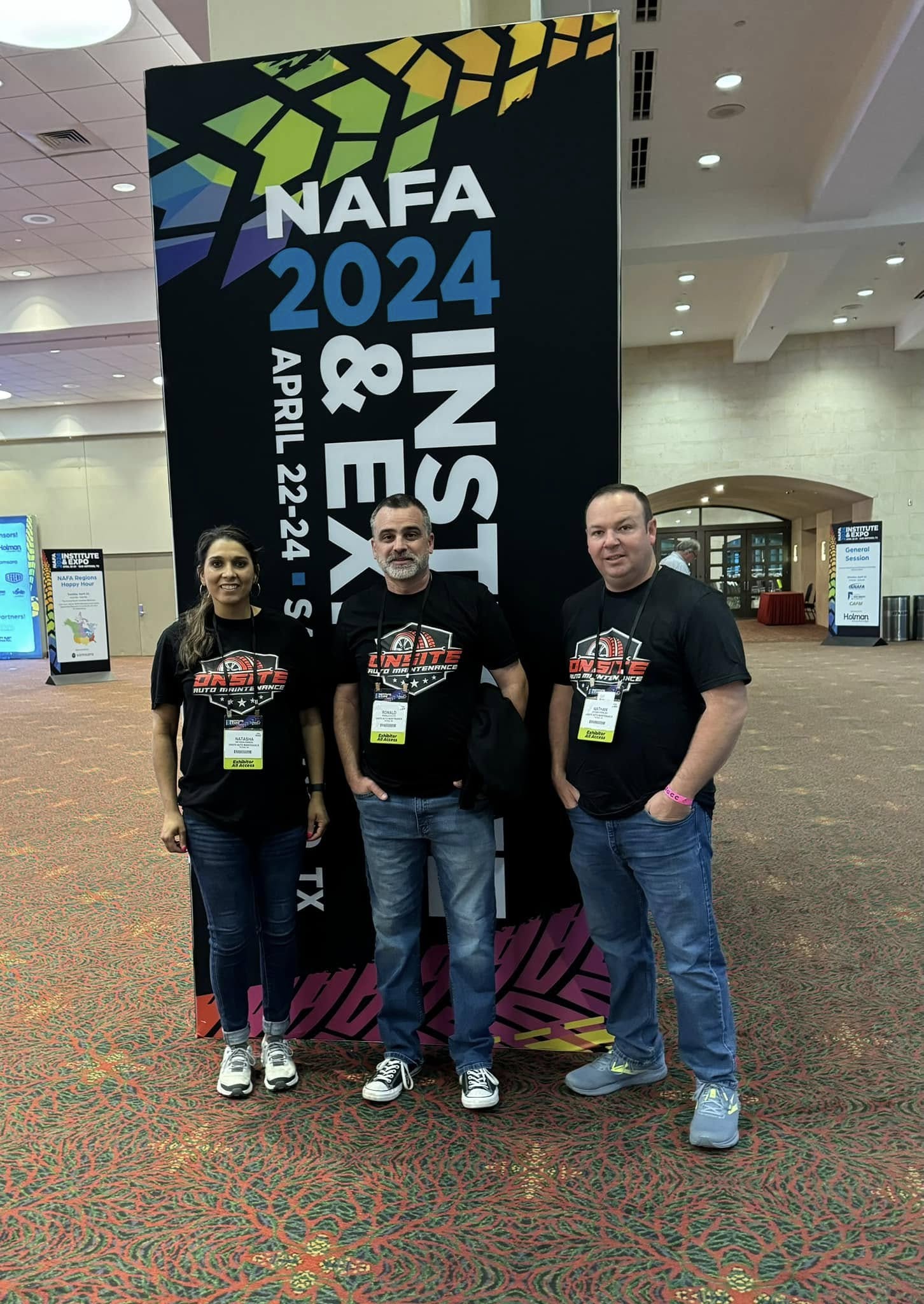 Professional mobile mechanic performing detailed fleet vehicle inspection with diagnostic tablet at Dallas-Fort Worth business location