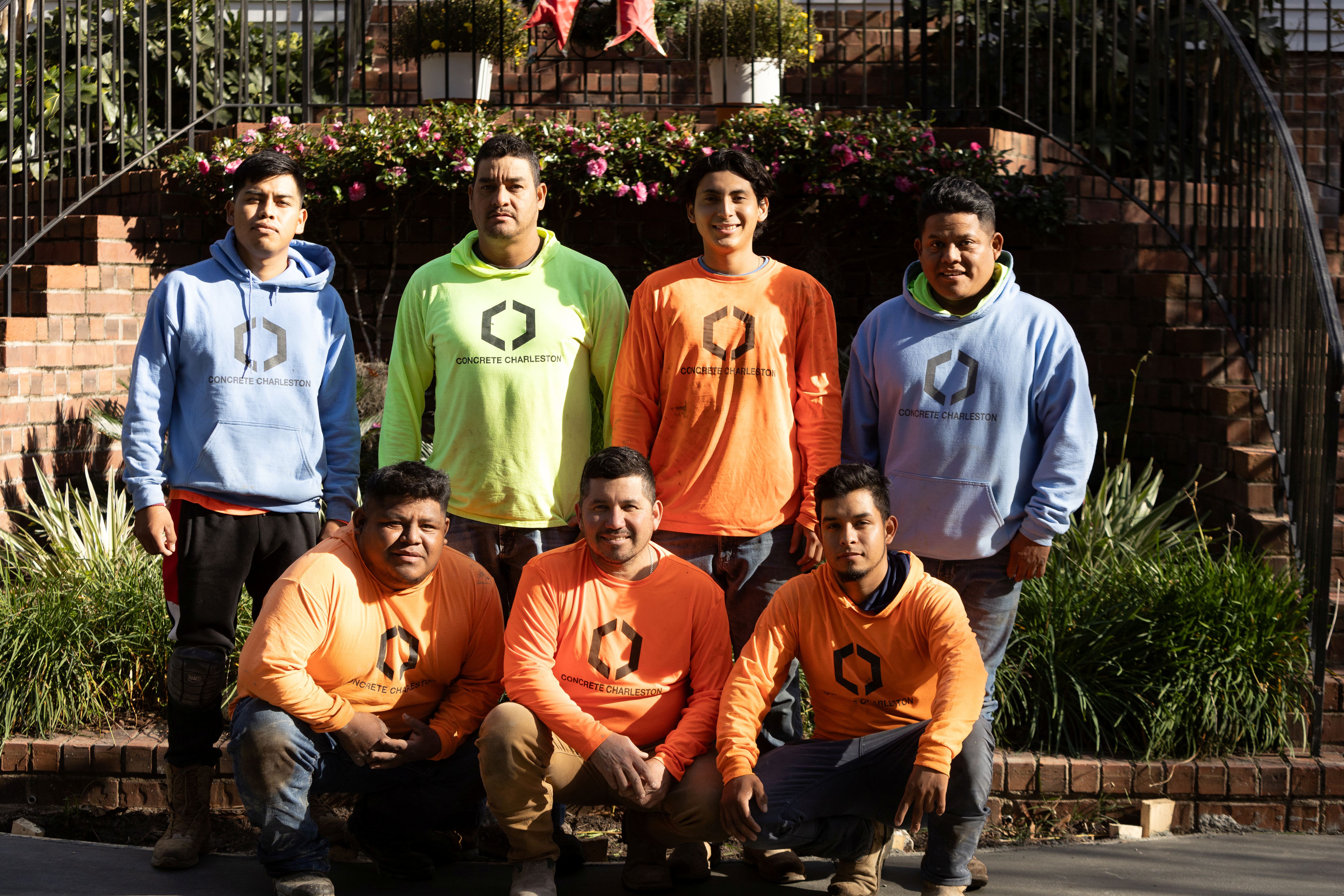 Commercial concrete parking lot construction in Charleston SC showing heavy-duty reinforced concrete slab with proper thickness, expansion joints, and striping for business property durability