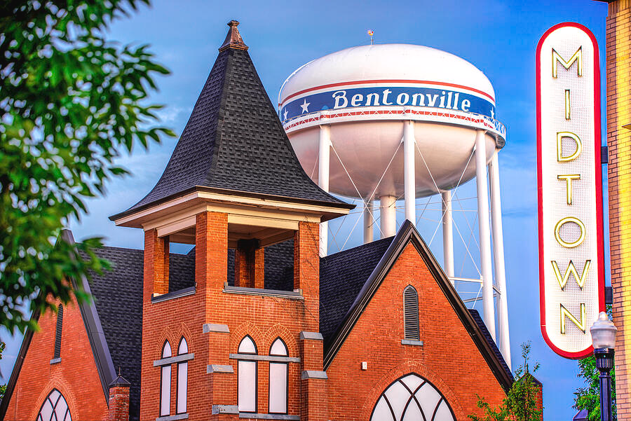Peaceful downtown Bentonville Arkansas near trauma counseling office