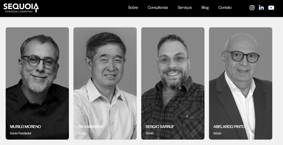 Sócios Fundadores do Grupo Sequoia — Murilo Moreno, Tai Kawasaki, Sergio Sarruf e Abelardo Pinto