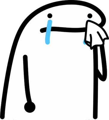 Mascote triste - página não encontrada