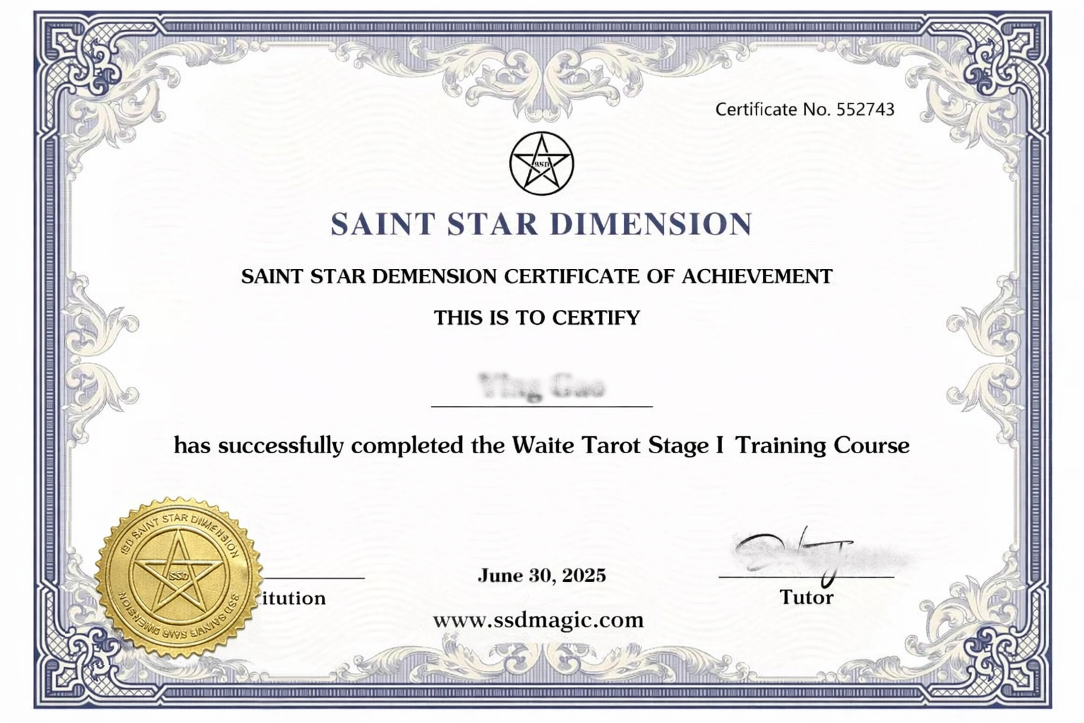 Certification