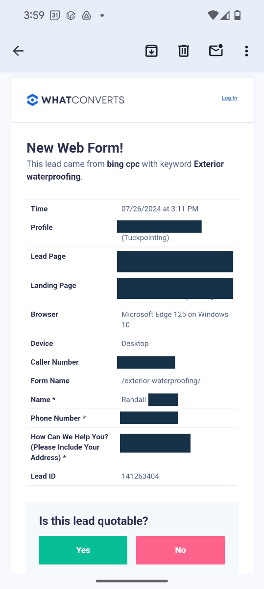 Lead Notification 6