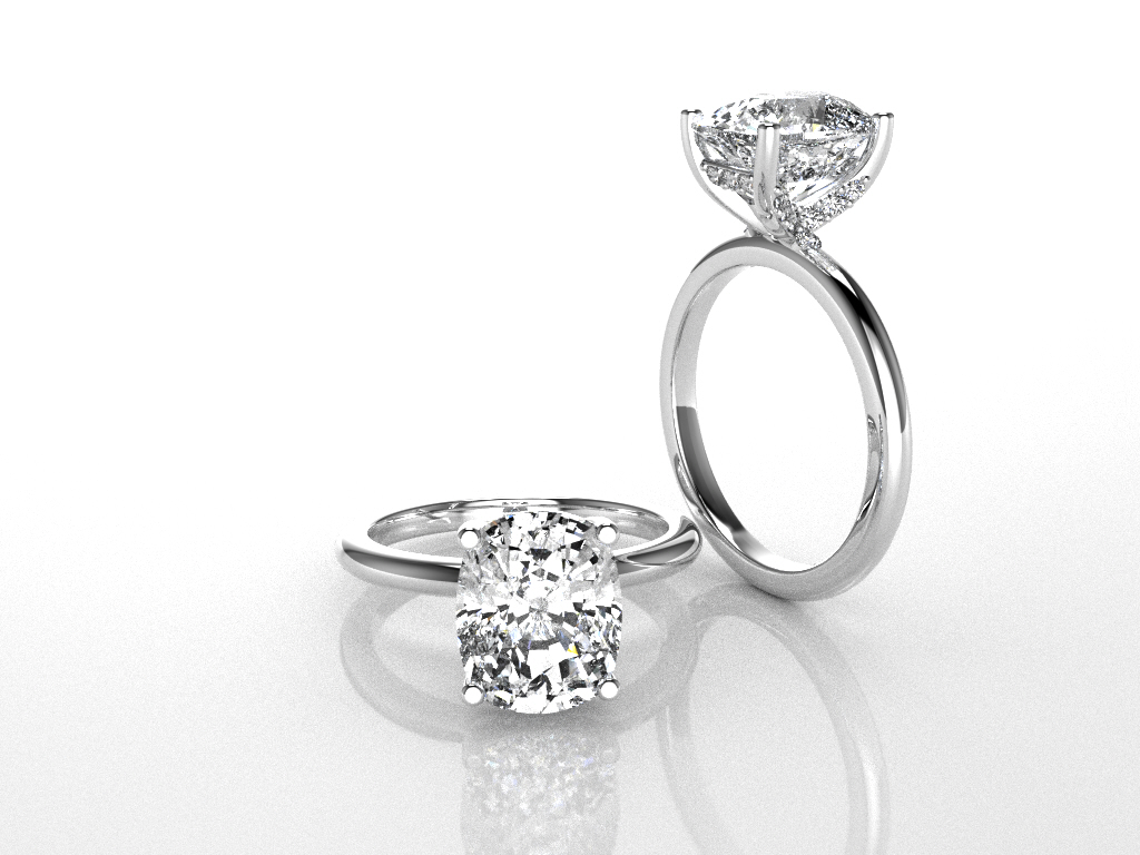 Platinum diamond solitaire engagement rings, custom jewelry designer San Antonio TX