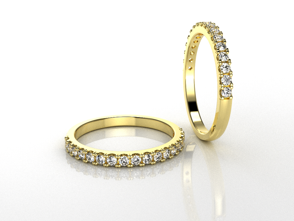Gold diamond eternity wedding bands, custom fine jewelry crafted in San Antonio