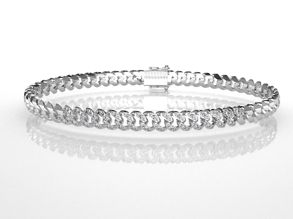 Platinum diamond tennis bracelet, custom fine jewelry crafted by Q Jewelers San Antonio