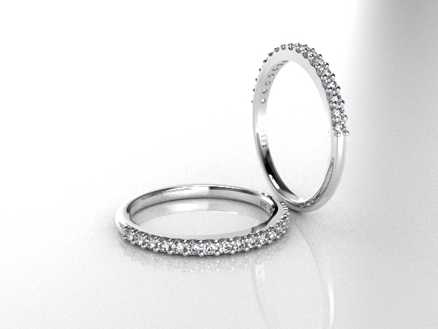 Platinum diamond eternity wedding bands, custom fine jewelry crafted in San Antonio