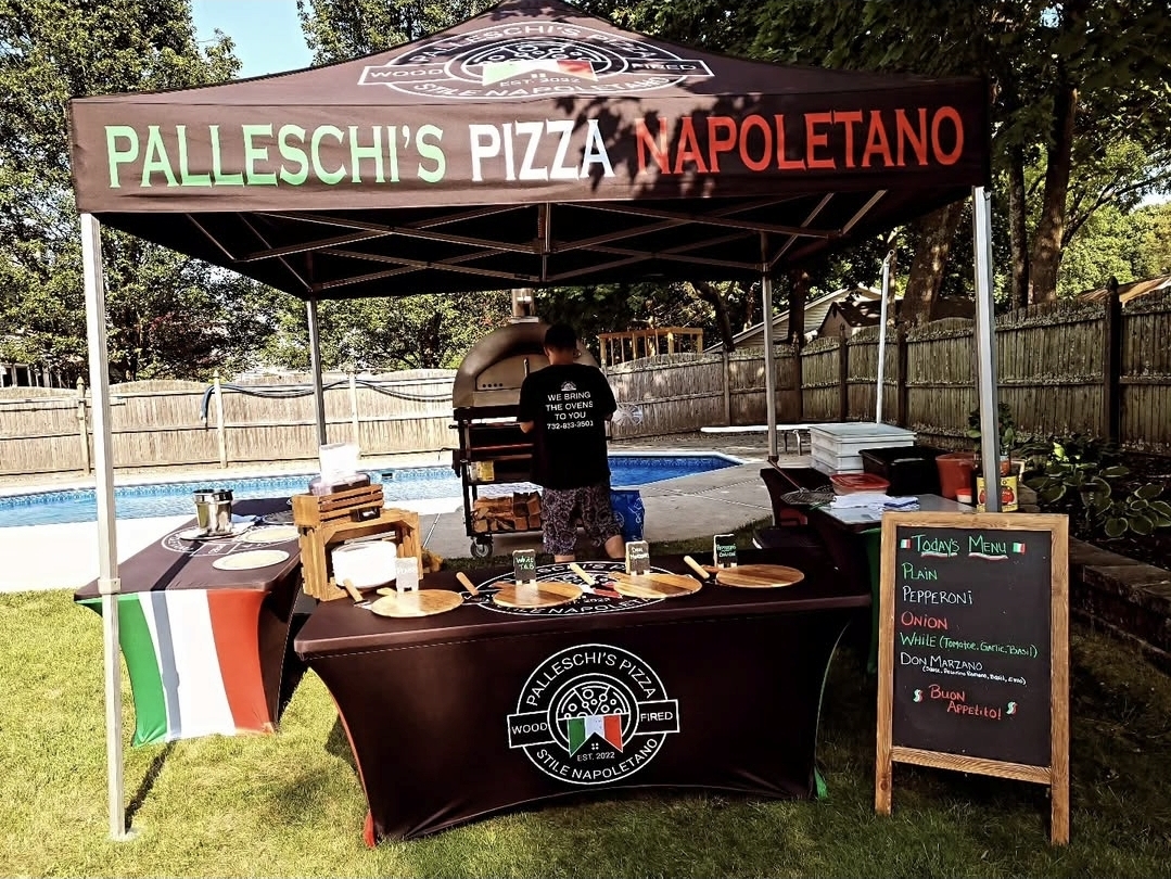Palleschi's Pizza Napoletano setup at backyard event
