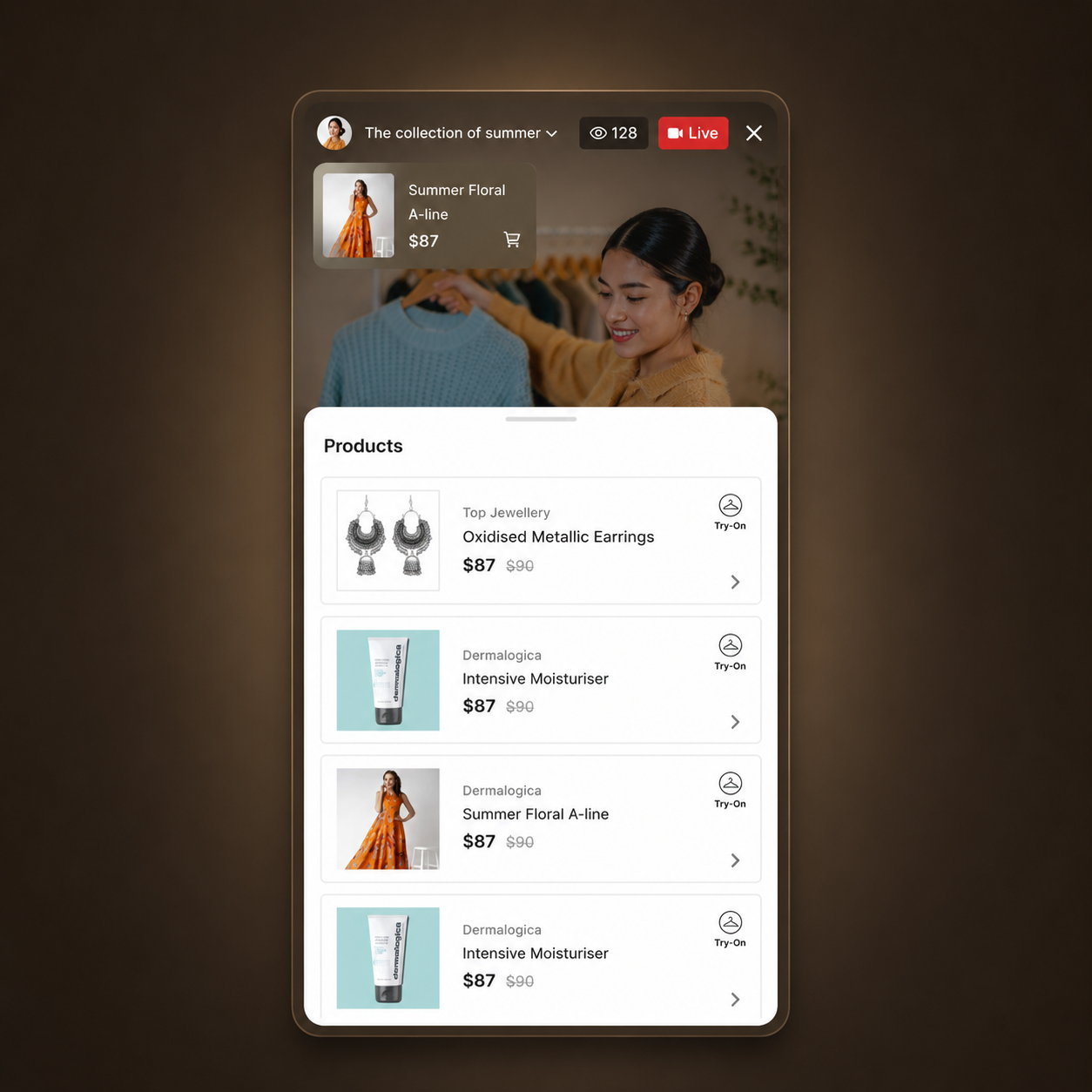 Revo Live Stream Interface Design