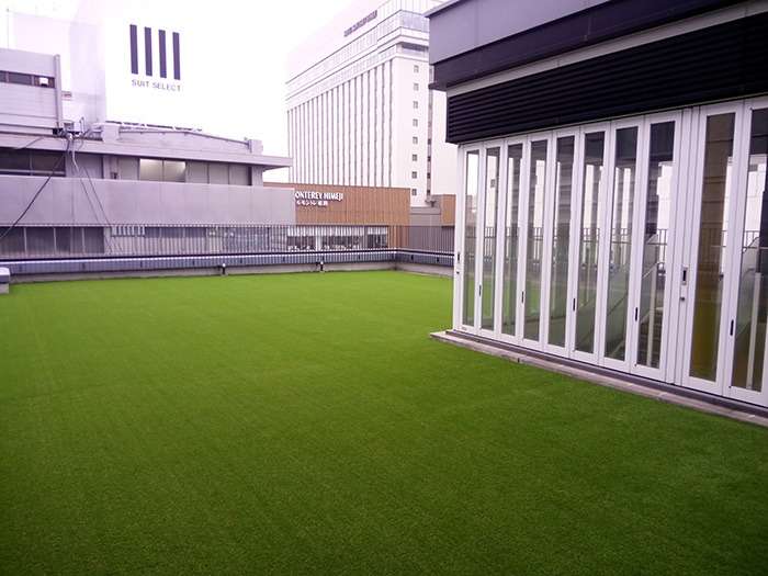 屋上庭園への施工例